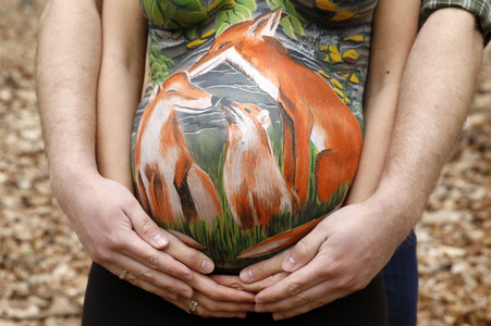 Fuchsfamilie / Fox Family Bodypainting
