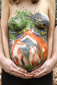 Fuchsfamilie / Fox Family Bodypainting