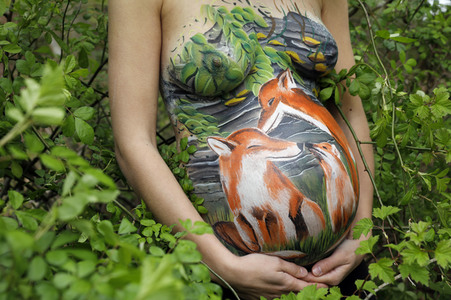Fuchsfamilie / Fox Family Bodypainting