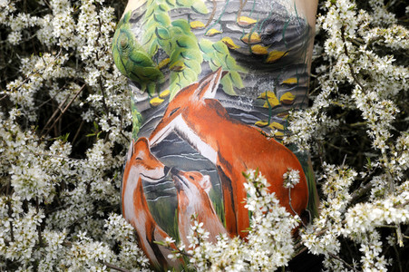 Fuchsfamilie / Fox Family Bodypainting