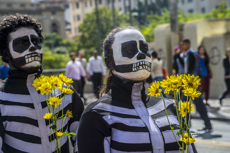 Demonstration gegen Sparmaßnahmen im Kulturbereich in Sao Paulo