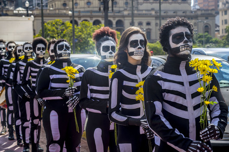 Demonstration gegen Sparmaßnahmen im Kulturbereich in Sao Paulo