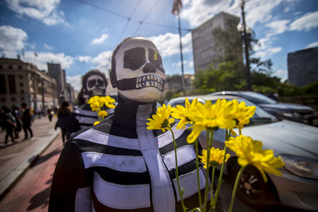 Demonstration gegen Sparmaßnahmen im Kulturbereich in Sao Paulo