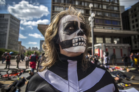 Demonstration gegen Sparmaßnahmen im Kulturbereich in Sao Paulo