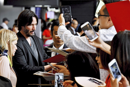 Ankunft von Keanu Reeves in Narita