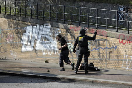 '#BlockG20 – colour the red zone!' Demonstration in Hamburg