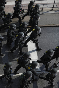 '#BlockG20 – colour the red zone!' Demonstration in Hamburg