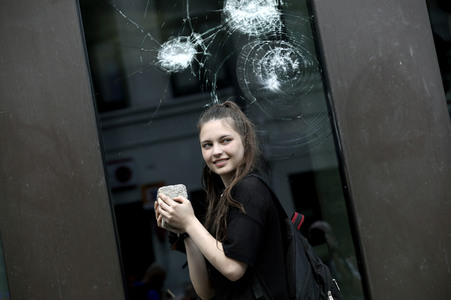 '#BlockG20 – colour the red zone!' Demonstration in Hamburg
