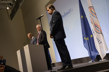 EU-Pressekonferenz auf dem G20-Gipfel in Hamburg