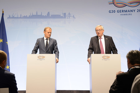 EU-Pressekonferenz auf dem G20-Gipfel in Hamburg