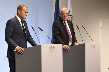 EU-Pressekonferenz auf dem G20-Gipfel in Hamburg