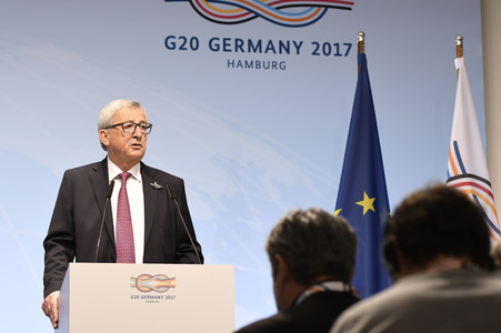 EU-Pressekonferenz auf dem G20-Gipfel in Hamburg