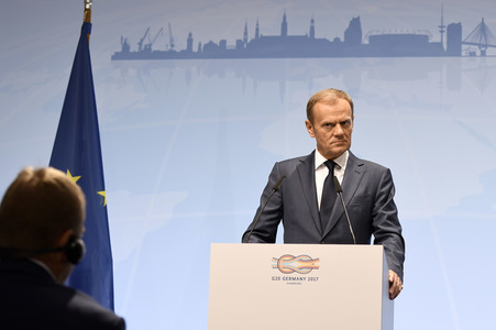 EU-Pressekonferenz auf dem G20-Gipfel in Hamburg