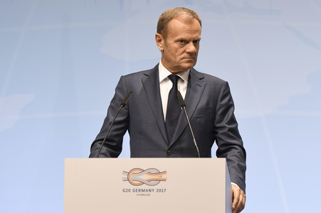 EU-Pressekonferenz auf dem G20-Gipfel in Hamburg