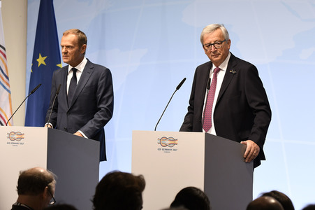 EU-Pressekonferenz auf dem G20-Gipfel in Hamburg