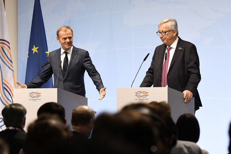 EU-Pressekonferenz auf dem G20-Gipfel in Hamburg