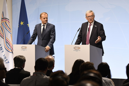 EU-Pressekonferenz auf dem G20-Gipfel in Hamburg