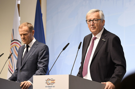 EU-Pressekonferenz auf dem G20-Gipfel in Hamburg