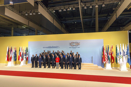 Familienfoto vom G20-Gipfel 2017 in Hamburg