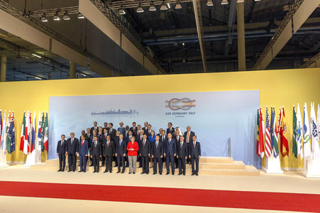Familienfoto vom G20-Gipfel 2017 in Hamburg