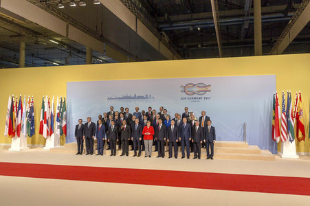 Familienfoto vom G20-Gipfel 2017 in Hamburg
