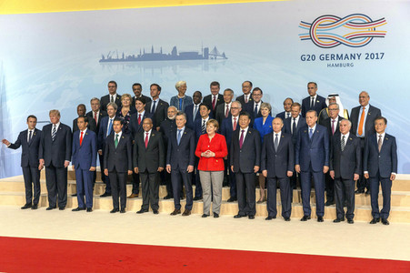 Familienfoto vom G20-Gipfel 2017 in Hamburg