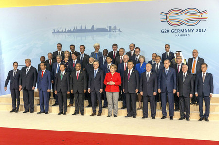 Familienfoto vom G20-Gipfel 2017 in Hamburg