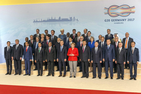 Familienfoto vom G20-Gipfel 2017 in Hamburg