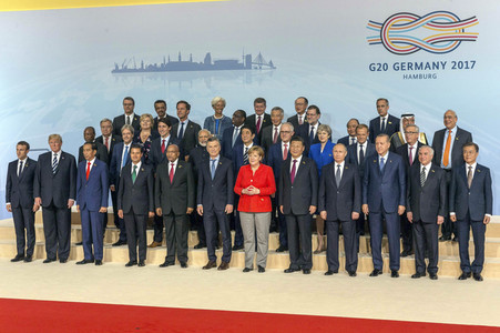 Familienfoto vom G20-Gipfel 2017 in Hamburg