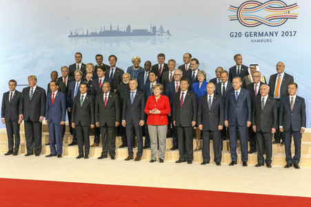 Familienfoto vom G20-Gipfel 2017 in Hamburg