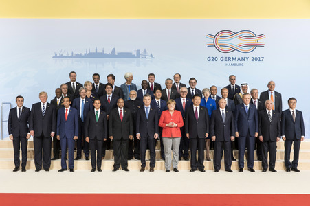 Familienfoto vom G20-Gipfel 2017 in Hamburg