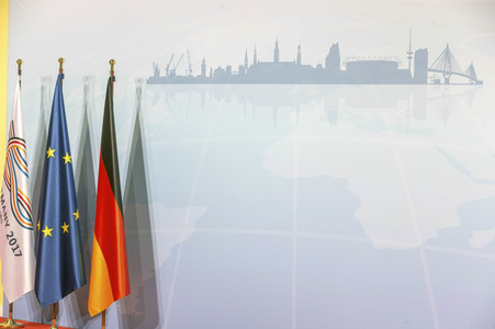 Begrüßung der G20-Gipfel Teilnehmer in Hamburg