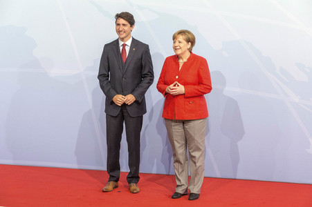 Begrüßung der G20-Gipfel Teilnehmer in Hamburg