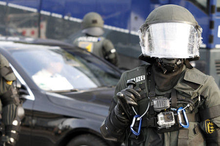 Wagenkolonnenblockade beim G20-Gipfel in Hamburg
