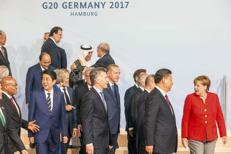 Familienfoto vom G20-Gipfel 2017 in Hamburg
