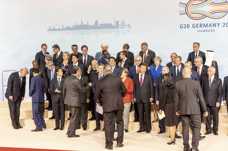 Familienfoto vom G20-Gipfel 2017 in Hamburg