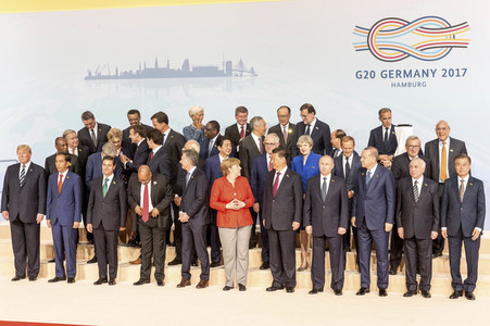 Familienfoto vom G20-Gipfel 2017 in Hamburg