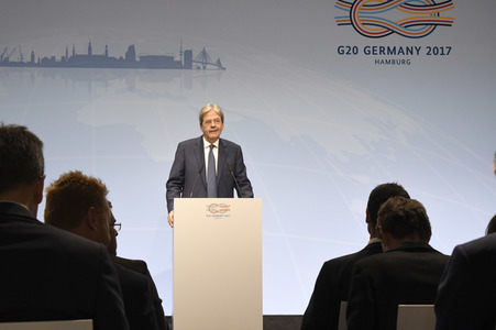 G20 Pressekonferenz von Paolo Gentiloni in Hamburg