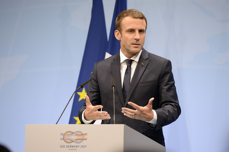 G20 Pressekonferenz von Emmanuel Macron in Hamburg