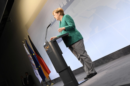 G20 Pressekonferenz von Angela Merkel in Hamburg