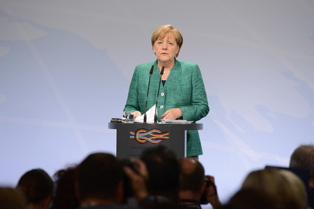 G20 Pressekonferenz von Angela Merkel in Hamburg