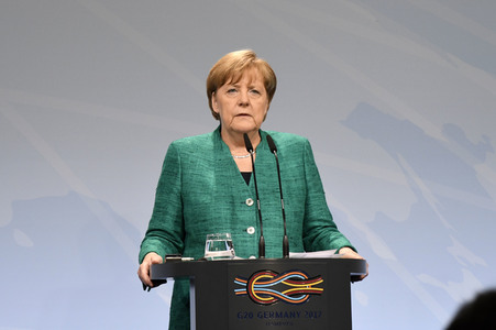 G20 Pressekonferenz von Angela Merkel in Hamburg