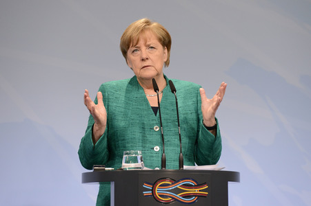 G20 Pressekonferenz von Angela Merkel in Hamburg