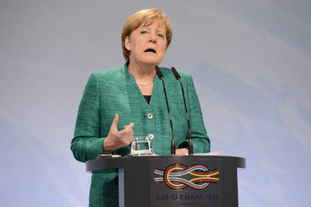 G20 Pressekonferenz von Angela Merkel in Hamburg