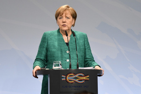 G20 Pressekonferenz von Angela Merkel in Hamburg