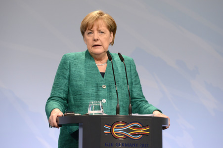 G20 Pressekonferenz von Angela Merkel in Hamburg