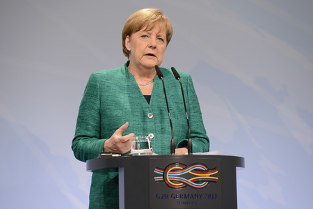 G20 Pressekonferenz von Angela Merkel in Hamburg