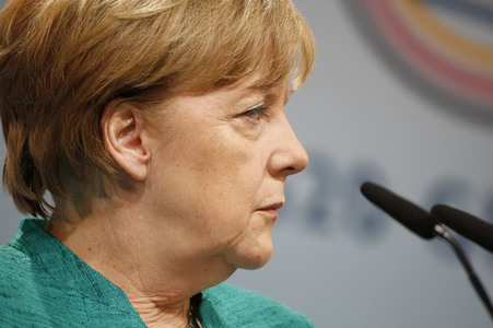 G20 Pressekonferenz von Angela Merkel in Hamburg