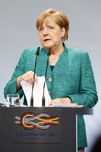 G20 Pressekonferenz von Angela Merkel in Hamburg