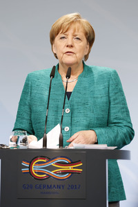 G20 Pressekonferenz von Angela Merkel in Hamburg